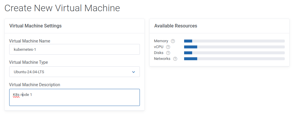 VDC create K8s node