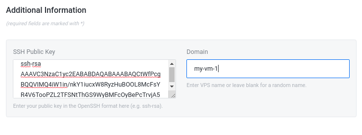 Enter the VPS name