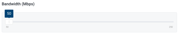 Select External network bandwidth