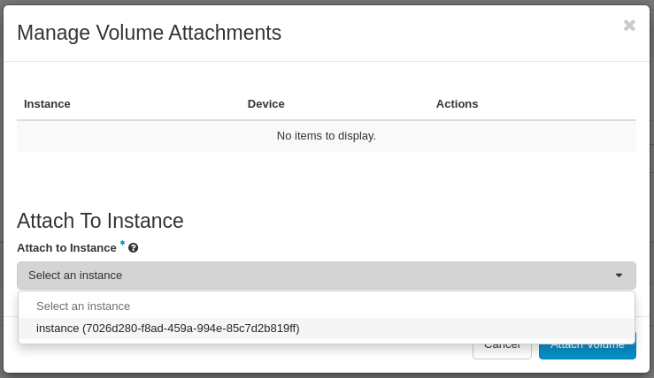 CinderCloud.com OpenStack attach Volume to an Instance