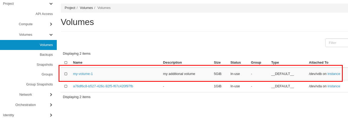 CinderCloud.com OpenStack Volume In-use