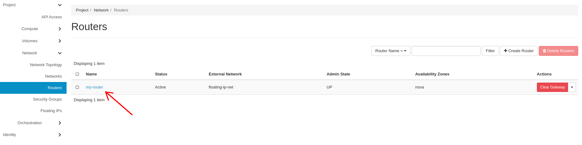 CinderCloud OpenStack create router
