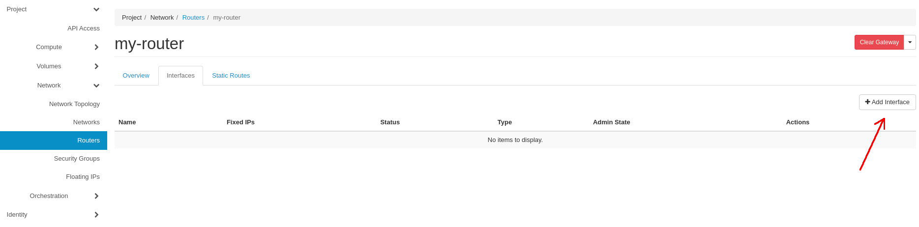 CinderCloud OpenStack add interface to router