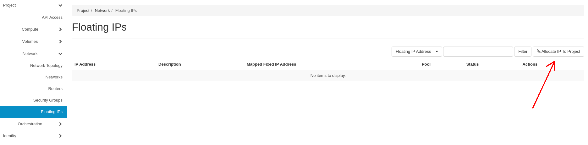 CinderCloud.com OpenStack allocate IP to project
